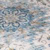 ReaLife Machine Washable Area Rug Runner - IKE - Ivory Blue 2'6" x 8' New