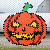 Ingersoll Fence Pixel Decoration Kit Halloween Pumpkin 7'x6', B07XVKR38C -NEW New