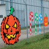 Ingersoll Fence Pixel Decoration Kit Halloween Pumpkin 7'x6', B07XVKR38C -NEW New