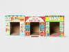 Wondershop Christmas Village Cat Scratcher House Pack of 3 - Multi Colored New