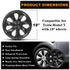 Model Y Wheel Covers/Hubcaps 19inch,Tearnelna,4PCS Replacement Hub Caps - Black New