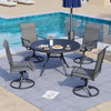 B0CNVC1Z4R Nixtopia 1 Piece Outdoor Sling Swivel Patio Chairs - Gray, Grey New
