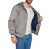 CHAMPION MEN'S JERSEY HOOD VARSITY BOMBER JACKET SIZE: MEN XL - PEWTER New