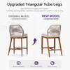 PURPLE LEAF Outdoor Counter Height Bar Stools Chair Set of 2 Modern Patio Metal