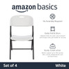 Amazon Basics Foldable Portable Plastic Chair 350LB Capacity 4-Pack - White New