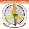 HiCFM 24" Oscillating Wall Fan 8900 CFM High Velocity Industrial Wall Mounted New