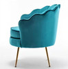 VELVET CAVETT 28.3 IN. WIDE VELVET BARREL CHAIR GOLD METAL LEGS - GREENISH BLUE