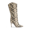 SCHUTZ MARYANA BOOT - SNAKE EMBOSSED LEATHER - SIZE: WOMEN 7B - NATURAL