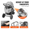 VEVOR LARGE PET STROLLER FOR DOGS CATS UP TO 75LBS 3 WHEELS FOLDING - DARK/GRAY