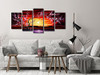 WIECO ART 5 PIECE PLUM TREE BLOSSOM CANVAS PRINTS WALL ART ABSTRACT FLORAL New