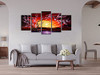 WIECO ART 5 PIECE PLUM TREE BLOSSOM CANVAS PRINTS WALL ART ABSTRACT FLORAL New