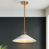 CLASSY LEAVES PENDANT LIGHTS KITCHEN ISLAND 14" A0523601 - GOLD/WHITE New