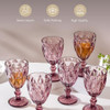 NESTASIA ROSE CRYSTAL RED WINE GLASS MAUVE SET OF 6 H04M21H59 - RED