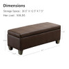 UDAX 41" Storage Ottoman, Storage Bench with Safety Hinge, B09CYHS55K - Brown New