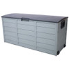 HEARTH AND HAVEN 75-GALLON OUTDOOR PLASTIC DECK BOX WITH BUILT-IN WHEELS - GRAY