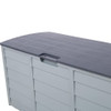 HEARTH AND HAVEN 75-GALLON OUTDOOR PLASTIC DECK BOX WITH BUILT-IN WHEELS - GRAY