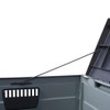 HEARTH AND HAVEN 75-GALLON OUTDOOR PLASTIC DECK BOX WITH BUILT-IN WHEELS - GRAY