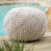 LE POUF GDF STUDIO ASHBURY BOHO ROUND HAND-CRAFTED KNITTED OTTOMAN - IVORY New