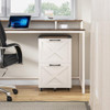 HALITAA FARMHOUSE 2 DRAWER SMALL FILE CABINET WITH WHEELS - RUSTIC WHITE