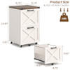 HALITAA FARMHOUSE 2 DRAWER SMALL FILE CABINET WITH WHEELS - RUSTIC WHITE