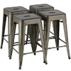 Yaheetech 24" Metal Barstools Set of 4 Counter Height Backless Stools