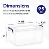 SUPERIO DEEP STORAGE CONTAINER (9.5 QT.) STORAGE BIN WITH LID - CLEAR