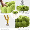ACEHOME SQUARE OTTOMAN FOOTREST, VELVET FOOTREST STOOL, VANITY STOOL - GREEN