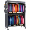 Raybee Clothes Rack Cover Rolling Portable Closet Storage New
