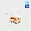 Karat 4oz PET Clear Clamshell Deli Containers Leak-Resistant Pack of 400 New
