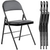 Yapamar Folding Chair 4-Pack, Leather Padded Chairs, B0FHWZM3H9 - Black