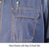 Black Stallion FS8-DNM 8 oz. FR Cotton/Denim Long Sleeve Work Shirt, X New