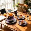 HomeVss 16 Piece Dinnerware Set, Ceramic Plates and Bowls Sets for 4