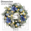 WANNA-CUL Pre-Lit 24 Inch Christmas Wreath 30 LED Lights - Wreath Only