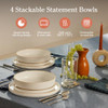 Our Place Dinner Bowls - Set of Four 8.5" Handcrafted Ceramic Pasta Bowls -Steam New
