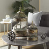 Deco 79 Metal Floral Birdcage Antique Twisted Rod Set of 2 24", 16"H, Bronze New