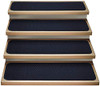 House, Home and More Set of 15 Attachable Indoor Carpet Stair Treads - Navy Blue New