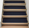 House, Home and More Set of 15 Attachable Indoor Carpet Stair Treads - Navy Blue New