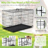 NFPSHOP 36 inch Large Dog Cage - Double Door with Handles B0D5XJVXH8 - Black New