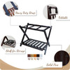 Casual Home Luggage Rack with Shelf, Natural
