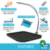 Single Handed Tipsi Tray (14"x11") B08BRY5SWZ - Black New