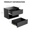 Floating Nightstand Modern Wall Mounted Bedroom (Black, Set of 2) B0D73ZP1KW New