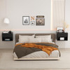 Floating Nightstand Modern Wall Mounted Bedroom (Black, Set of 2) B0D73ZP1KW New