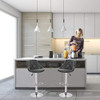 BestMassage PU Leather Bar Stools Modern Swivel Dinning Kitchen Chair Set of 2