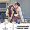 BestMassage PU Leather Bar Stools Modern Swivel Dinning Kitchen Chair Set of 2