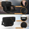 Home-Complete Wide Reclining Stadium Seat Cushion with Back Support - Black New