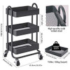 MIOCASA 3-Tier Metal Utility Rolling Cart, Heavy Duty Multifunction B08NT9RDKH New