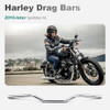 MoKitDora 2.7" Rise 1" Clamp Drag Bars Handlebars for Harley 2010-later