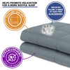 ACOMOPACK Adults Weighted Blanket 20lbs 2 Duvet Covers Cooling Duvet - Gray New