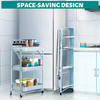 Houssem 3 Tier Folding Storage Art Cart Roller Wheels B08RDZ9DT8 - Light Green New