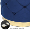 Adeco Round Velvet Storage Ottoman Multi-Function Vanity Footstool Navy New